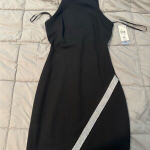 Elegant Black Dress with Silver Accent